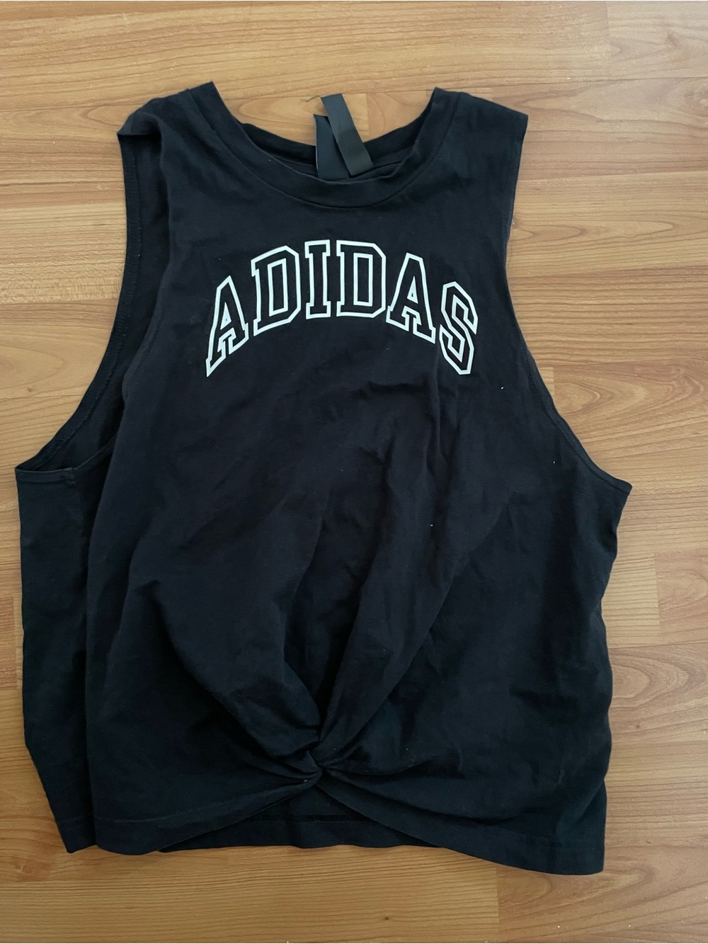 adidas Black Knot-Front Athletic Tank